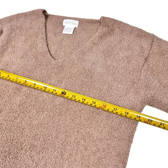 Softies Marshmallow Lounge Set Sz.S Beige Top Wide Leg Pants Knit Cozy PJ Plush - Picture 5 of 16